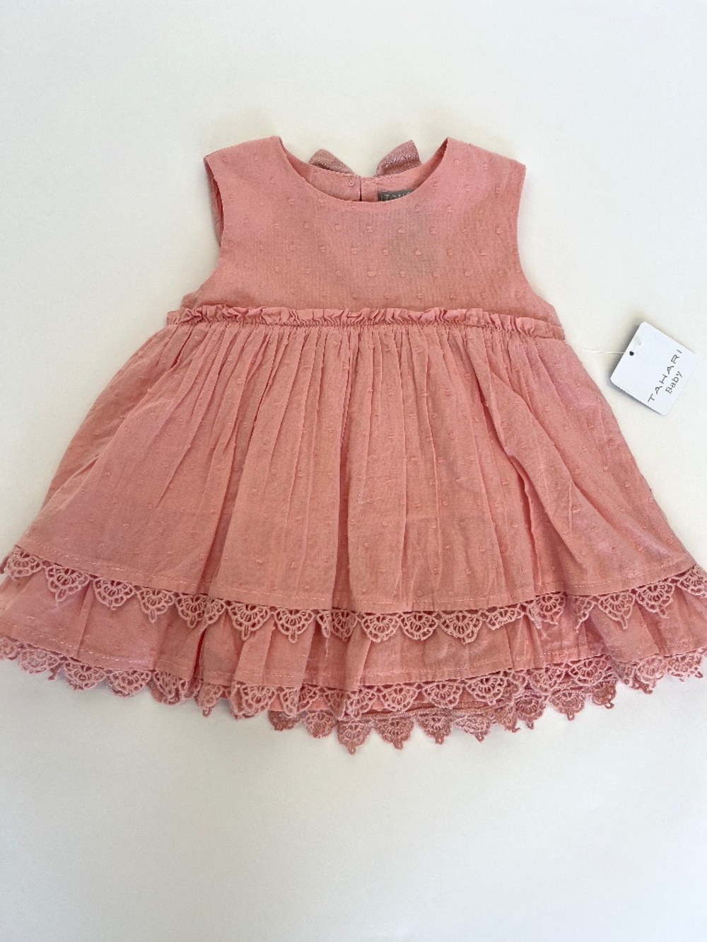 Tahari Baby NWT Peach Dress 12M